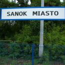 Sanok Miasto train station sign