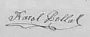 Signature of Karol Pollak (1874)