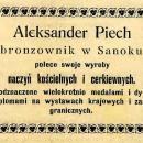 Advertisement of Aleksander Piech (1910)
