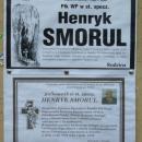 Obituary of Henryk Smorul in Sanok (2016)