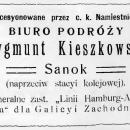 Advertisement Zygmunt Kieszkowski Sanok (1912)
