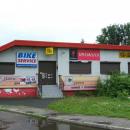 Former bike shop at bus depot at Daszyńskiego Street in Sanok