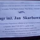 Obituary of Jan Skarbowski in Sanok (2017)