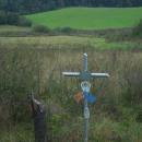 Wayside cross at place of road accident of STS Sanok in Gniewoszówka (23.01.1995)a