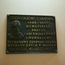 Grzegorz z Sanoka plaque ZSM in Sanok