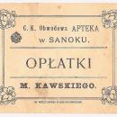 Envelope of Marian Kawski pharmacy in Sanok 2